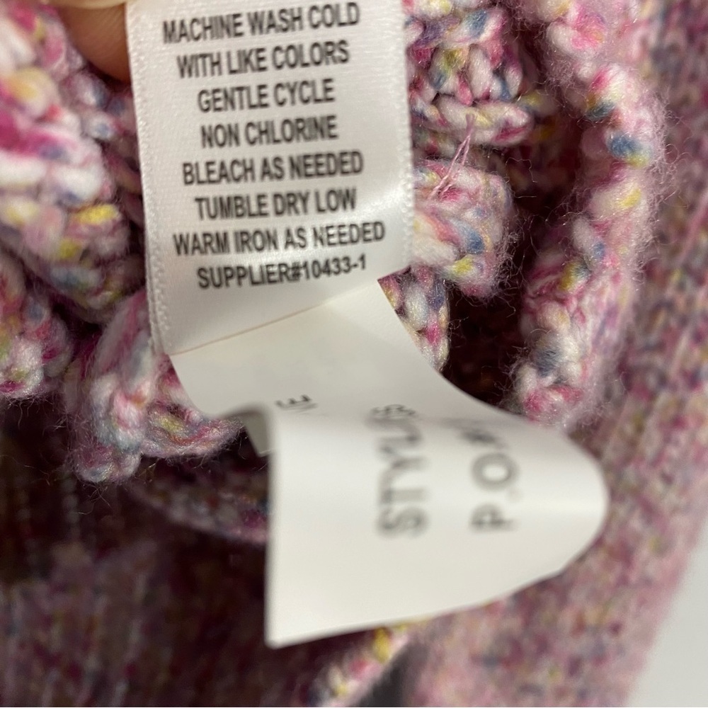 Belle du Jour Chunky Knit Confetti Sweater Crewneck Pink - Picture 8 of 8